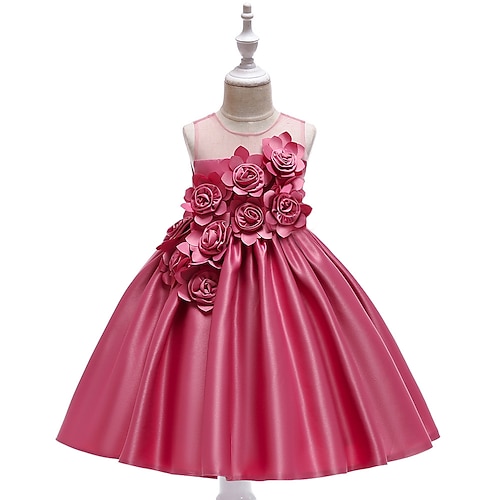 

Bambino Da ragazza Vestito Cartoni animati Sopra il ginocchio Vestito Feste Con fiocco Manica corta stile sveglio Vestito 3-12 anni Verde Rosa Vino