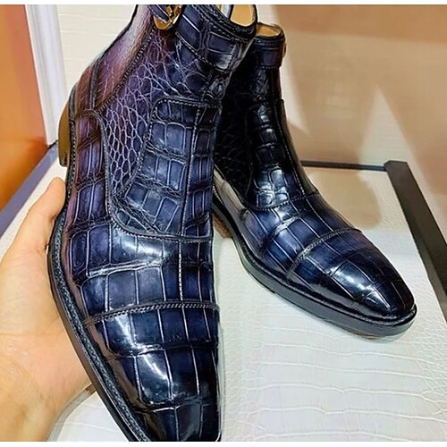 

Men's Boots Chelsea Boots Daily PU Synthetics Blue Fall Winter