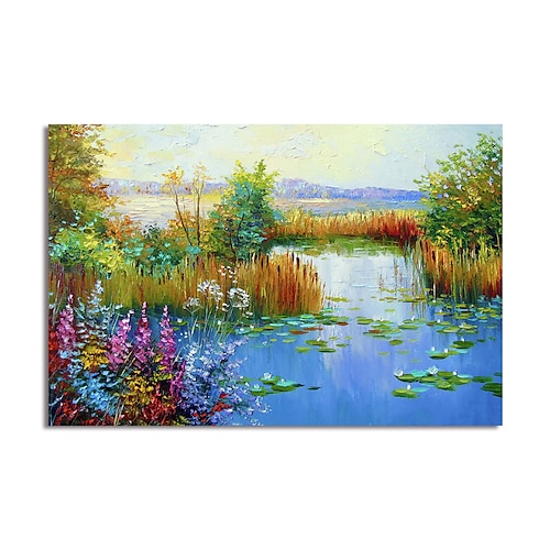 

Oil Painting Hand Painted Horizontal Landscape Modern Rolled Canvas (No Frame)