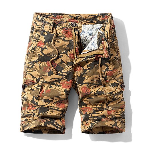 

Men's Chic Modern Casual Chinos Shorts Zipper Multi Pocket Elastic Drawstring Design Knee Length Pants Casual Daily Micro-elastic Camouflage Graphic Prints Comfort Breathable Mid Waist Camouflage