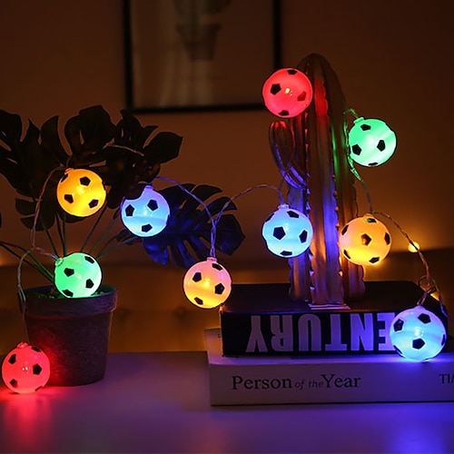  LED Football String Lights Euro Cup 3M 1.5M Battery or USB Operation World Cup DIY Football Fairy Lights Bar KTV Club Party Children's Room Decoration