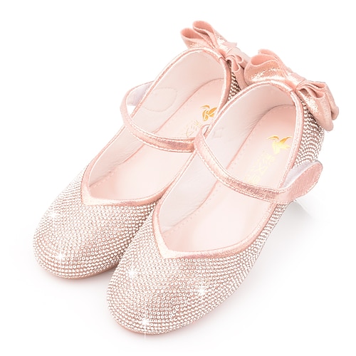 

Girls' Heels Flower Girl Shoes Princess Shoes School Shoes Rubber PU Little Kids(4-7ys) Big Kids(7years ) Daily Party & Evening Walking Shoes Rhinestone Sparkling Glitter Buckle Pink Gold Silver