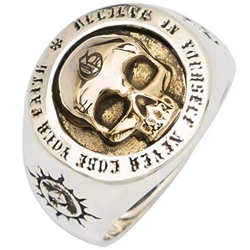 

Skull Silver Color Rings for Man Vintage Punk Fashion Jewelry Hippop Street Culture Rings