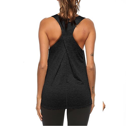 

Women's Tank Top Tee / T-shirt Crossover Solid Color Sport Athleisure Shirt Sleeveless Breathable Soft Comfortable Yoga Running Everyday Use Casual Athleisure Daily Activewear Outdoor