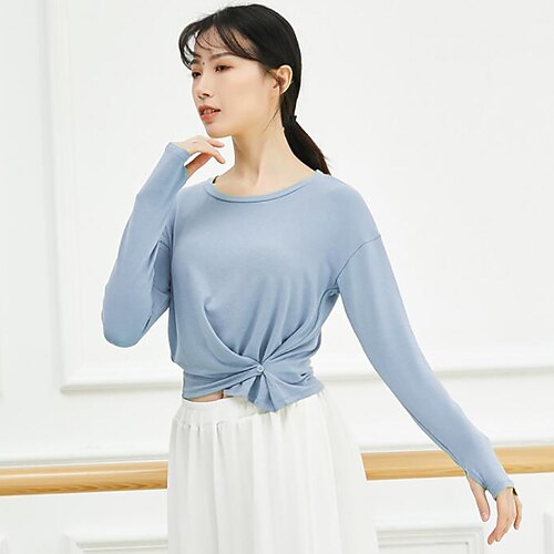 

Activewear Top Solid Splicing Women's Training Performance Long Sleeve Polyester