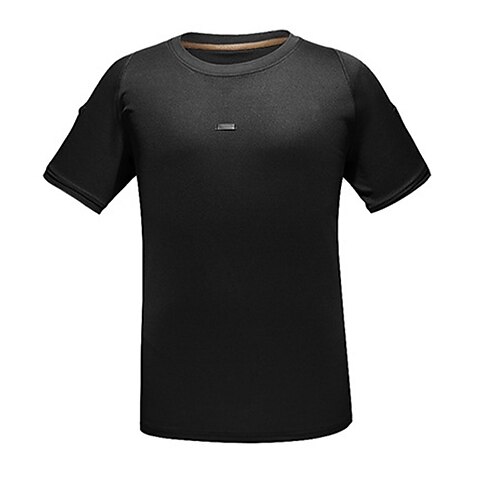 

Men's T shirt Hiking Tee shirt Military Tactical Shirt Short Sleeve Crew Neck Tee Tshirt Top Outdoor Quick Dry Lightweight Breathable Soft Autumn / Fall Spring Summer Nylon Solid Color Black Blue Grey