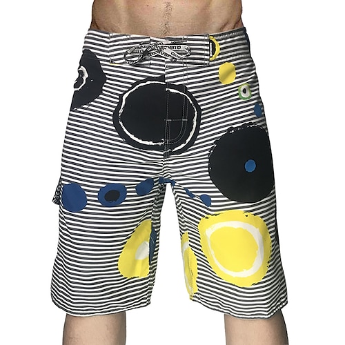 

Men's Swim Trunks Swim Shorts Quick Dry Board Shorts Bathing Suit with Pockets Drawstring Swimming Surfing Beach Water Sports Stripes Summer