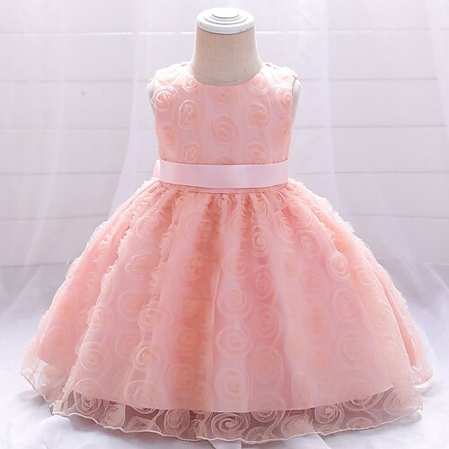 

Bambino (1-4 anni) Da ragazza Vestito da festa Tinta unica Vestito a pieghe Al ginocchio Vestito Prestazioni Cerniera Girocollo Senza maniche Adorabile Vestito 3-7 anni Primavera Bianco Rosa Blu