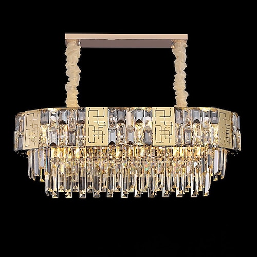 

82 cm Crystal Chandelier LED Pendant Light Gold Luxury Lantern Desgin Chandelier Stainless Steel Electroplated LED 110-120V 220-240V