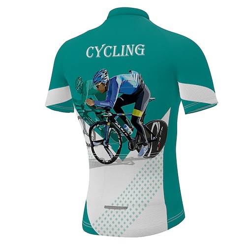 Short Sleeve Cycling Jersey Mens Rainbow Blue *