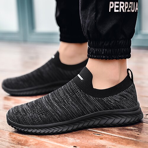 

Men's Loafers & Slip-Ons Comfort Loafers Sporty Outdoor Daily Fitness & Cross Training Shoes Walking Shoes Tissage Volant Breathable Black Grey Black Royal Blue Spring Summer