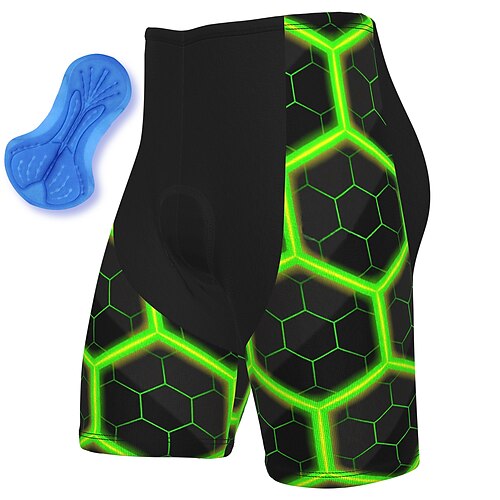 

21Grams Men's Bike Shorts Cycling Padded Shorts Bike Shorts Pants Mountain Bike MTB Road Bike Cycling Sports Graphic Fluorescent 3D Pad Cycling Breathable Quick Dry Black Polyester Spandex Clothing