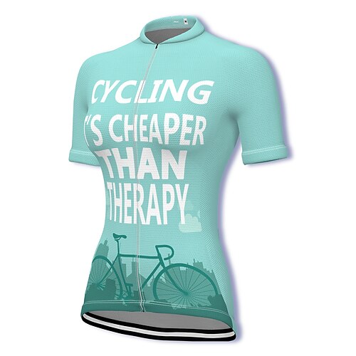 

21Grams Women's Cycling Jersey Short Sleeve Bike Jersey Top with 3 Rear Pockets Mountain Bike MTB Road Bike Cycling Fast Dry Breathable Quick Dry Moisture Wicking Blue Graphic Polyester Spandex Sports