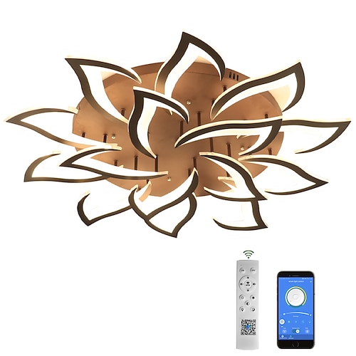 

5/9/12/15 Heads LED Ceiling Light Includes Dimmable Version Modern Metal Acrylic Stepless Dimming Remote Control Flush Mount Ceiling Lamp Bedroom Painted Finish AC110V AC220V Flower Design