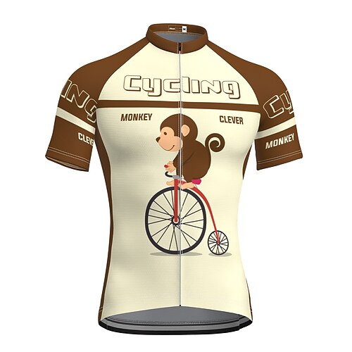 

21Grams Men's Cycling Jersey Short Sleeve Bike Jersey Top with 3 Rear Pockets Mountain Bike MTB Road Bike Cycling Breathable Quick Dry Moisture Wicking Soft Coffee Graphic Polyester Spandex Sports