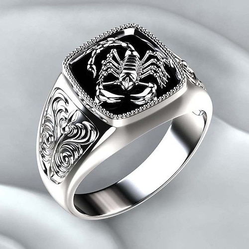 

1pcs silver handmade retro men's ring turkish special Scorpion gothic punk ring