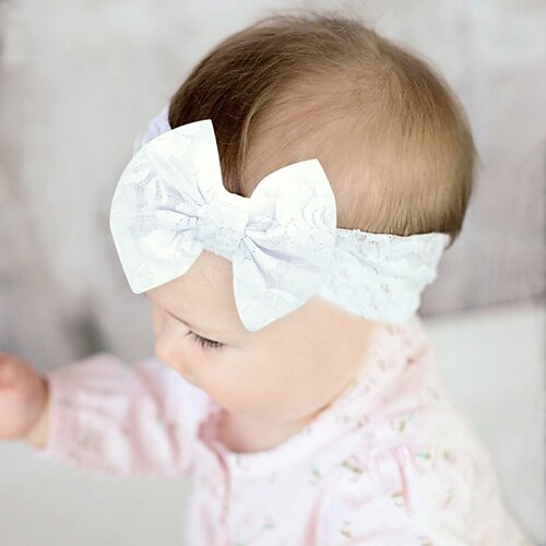 

1pcs Toddler / Baby Girls' Sweet Daily Wear White Solid Colored Bow Lace Hair Accessories Blushing Pink / White / Black One-Size / Headbands