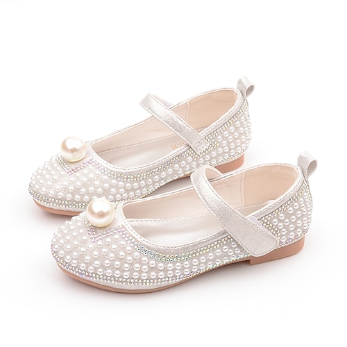 

Girls' Heels Flower Girl Shoes Princess Shoes School Shoes Rubber PU Little Kids(4-7ys) Big Kids(7years ) Daily Party & Evening Walking Shoes Rhinestone Sparkling Glitter Buckle Pink Silver Fall