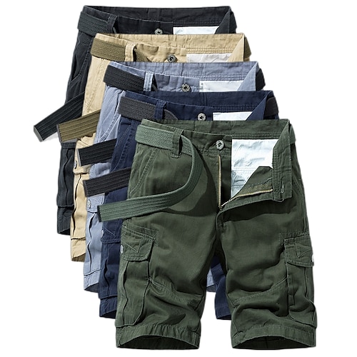 

Men's Cargo Shorts Hiking Shorts Military Summer Outdoor Standard Fit 10"" Breathable Quick Dry Sweat wicking Wear Resistance Shorts Bottoms Knee Length Black Army Green Elastane Cotton Hunting