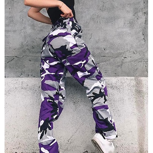 

Women's Purple Orange Rose Red Mid Waist Casual Athleisure Daily Leisure Sports Multi Color S M L XL