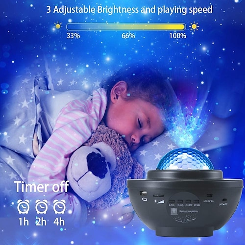 LED Star Nachtlicht Welle Galaxie Projektor Bluetooth USB Sprachsteuerung  Musik Player 360 Rotation Nachtbeleuchtung Lampe Schlafzimmer Dekor  Halloween Geschenk 2024 - $29.99