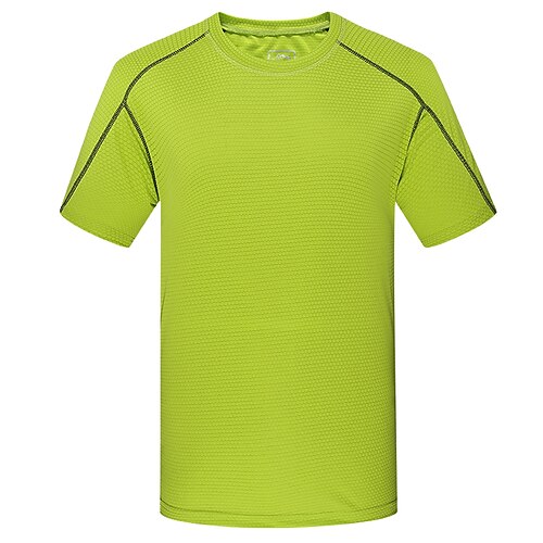

Men's T shirt Hiking Tee shirt Short Sleeve Crew Neck Tee Tshirt Top Outdoor Quick Dry Lightweight Breathable Soft Autumn / Fall Spring Summer POLY Army Green Orange Green