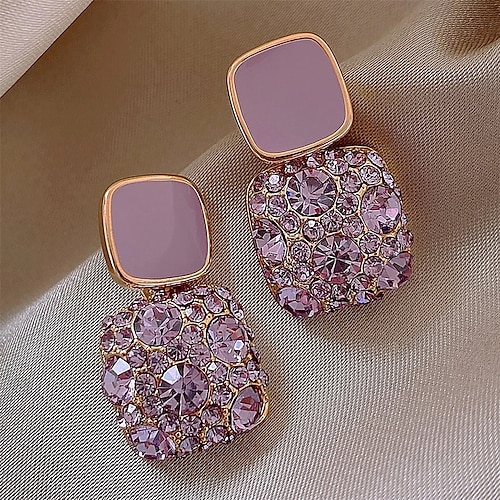 1 Paar Ohrstecker Ohrring For Damen Geschenk Abiball Verabredung Diamantimitate Aleación Geometrisch
