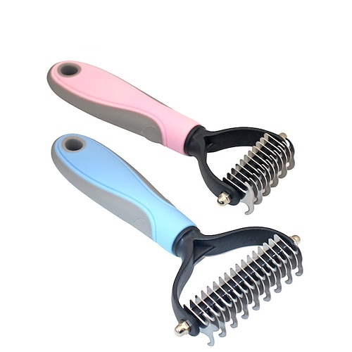

Dog Cat Pets Grooming Plastic Stainless steel Comb Brush Dog Clean Supply Cat Clean Supply Easy to Clean Pet Grooming Supplies Pink Blue 1 Piece