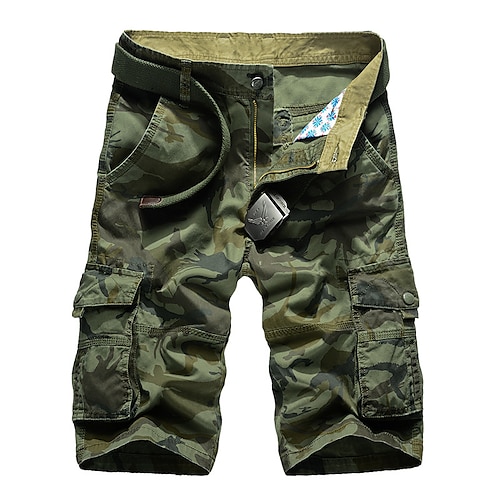 

Men's Cargo Shorts Hiking Shorts Military Camo Summer Outdoor 10"" Ripstop Multi-Pockets Breathable Wear Resistance Shorts Knee Length Army Green Khaki Cotton Work Hunting Fishing 29 30 31 32 33