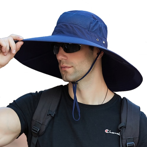 

Homme Chapeau de seau Chapeau de soleil Chapeau de pêche Bonnet Boonie Chapeau de Randonnée bleu marine Kaki Coton Vêtement de rue mode Décontractées Extérieur du quotidien Sortie Plein Protection