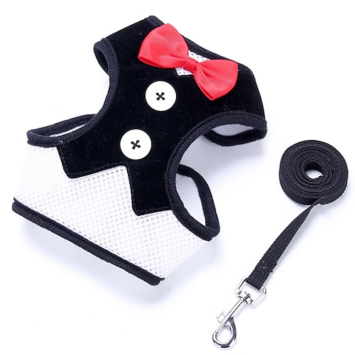 

Dog Harness Leash Portable Mini Trainer Walking Adjustable / Retractable Color Block Cotton Schnauzer Pekingese Shih Tzu Poodle Maltese Chihuahua Black / White Red