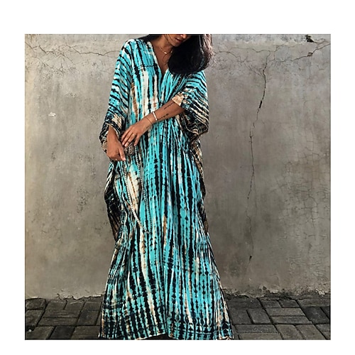 

Women's Black And White Blue-Green Navy blue stripes Dark blue stripes on white Cyan coffee blooming Army green series (new) Fruit Green Color Block Stripe Tie Dye Tulle Chiffon Oversized Spring