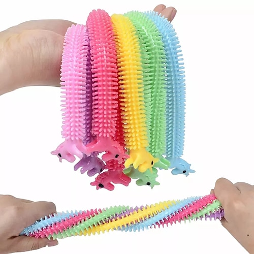 

12pcs Noodle Stretch String TPR Rope Anti Stress Toys String Fidget Autism Vent Toys Random Color