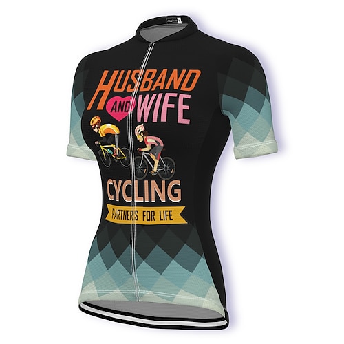 

21Grams Women's Cycling Jersey Short Sleeve Bike Jersey Top with 3 Rear Pockets Mountain Bike MTB Road Bike Cycling Fast Dry Breathable Quick Dry Moisture Wicking Black Graphic Polyester Spandex