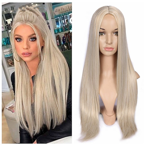 

Synthetische Perücken Natürlich gerade Mittelteil Perücke Blond Mittlerer Länge A1 A2 A3 A4 A5 Synthetische Haare Damen Cosplay Party Modisch Blond