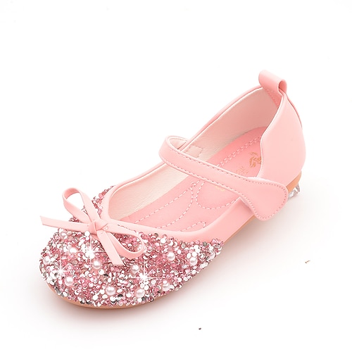 

Girls' Heels Flower Girl Shoes Princess Shoes School Shoes Rubber PU Little Kids(4-7ys) Big Kids(7years ) Daily Party & Evening Walking Shoes Rhinestone Bowknot Buckle Black Pink Silver Fall Spring