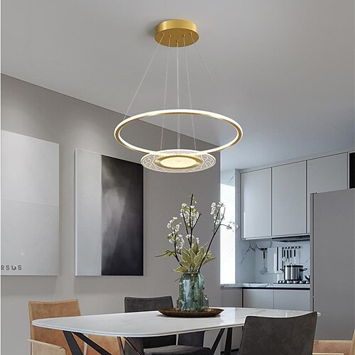 

60 cm LED Pendant Light Nordic Modern Gold Circle Includes Dimmable Version Metal Artistic Style Stylish Painted Finishes Artistic LED 220-240V
