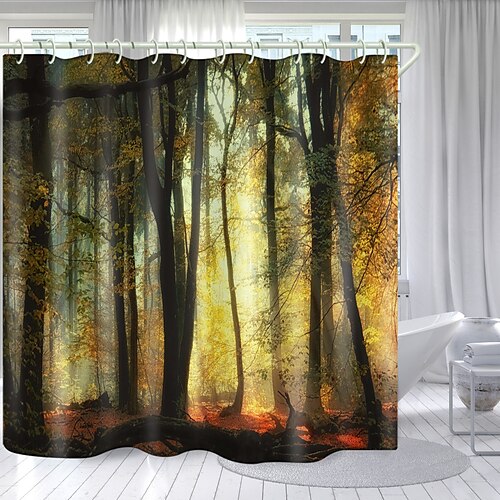 

Banyan Tree Digital Printing Shower Curtain Shower Curtains Hooks Modern Polyester New Design 70 Inch