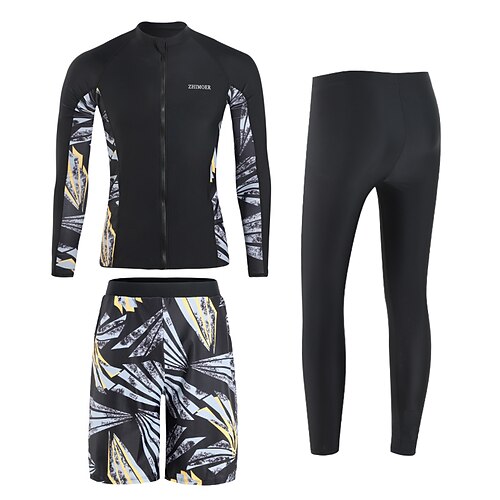 

Men's Rashguard Swimsuit Spandex Swimwear Bathing Suit UV Sun Protection UPF50 Breathable Full Body 3-Piece - Swimming Surfing Water Sports Autumn / Fall Spring Summer / Quick Dry / Quick Dry