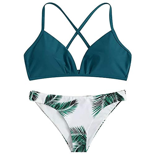 

Women's Swimwear Bikini 2 Piece Normal Swimsuit Slim Floral Leaf Photo Color Natural yellow Blue Purple Red Bathing Suits Sexy Active Vacation / New / Padded Bras