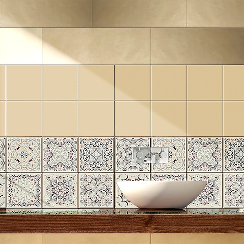 

Valetta Brown Style Classic Ceramic Tile Waterproof Creative Kitchen Bathroom Living Room Shop Children's Room Office Wedding Room Detachable Self-adhesive Waterproof Oil Proof Decorative Wall Sticke