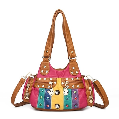 

Women's Handbags Top Handle Bag Hobo Bag PU Leather Date Office & Career Black Brown
