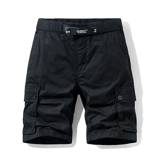 

Men's Casual Fashion Shorts Cargo Shorts Multi Pocket Short Pants Micro-elastic Solid Colored Breathable Moisture Wicking Mid Waist Black Army Green Grey Khaki 30 32 34 36 38