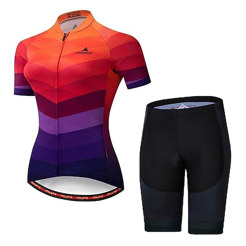 

21Grams Women's Cycling Jersey with Shorts Short Sleeve Camouflage Bike Jersey Padded Shorts / Chamois Clothing Suit Breathable Moisture Wicking Reflective Strips Back Pocket Lycra Sports Multi Color