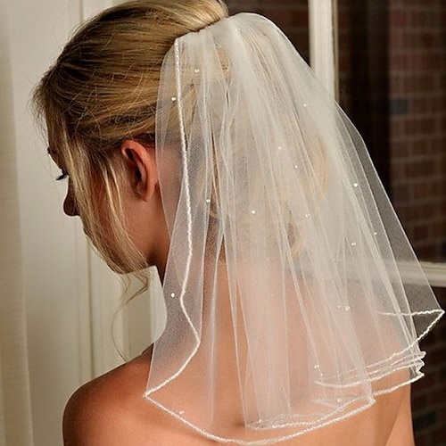 

One-tier Cute Wedding Veil Elbow Veils with Solid 23.62 in (60cm) Lace / Tulle / Classic