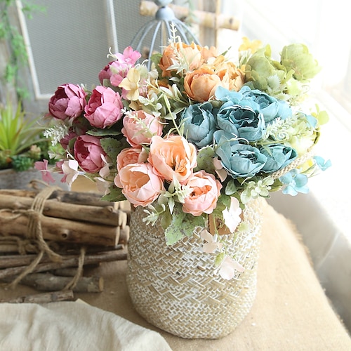 

Artificial Flower Fabric Wedding Bouquet Tabletop Flower Bouquet 1pc 27cm/11""