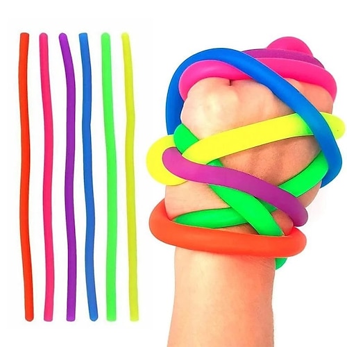

20pcs/lot Soft Rubber Noodle Elastic Rope Toys Stretch String Decompression Toy Stretchy String Fidget Relief Stress Vent Toys