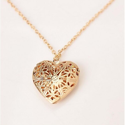 

1pc Pendant Necklace Lockets Necklace For Women's Alloy Heart