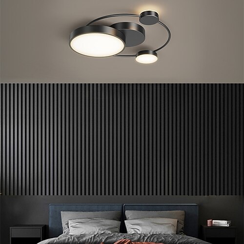 

LED Ceiling Light Round Black Gold 45 cm Geometric Shapes Flush Mount Lights Aluminum Artistic Style Stylish Painted Finishes Artistic LED 220-240V