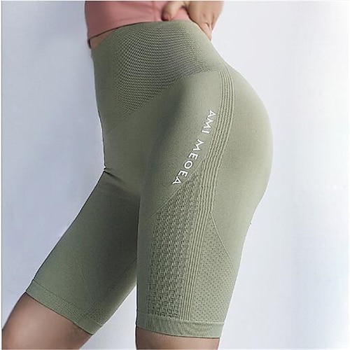 

Women's Yoga Shorts Quick Dry High Waist Yoga Fitness Gym Workout Shorts Bottoms Black Green Gray Sports Activewear Micro-elastic / Athletic / Athleisure